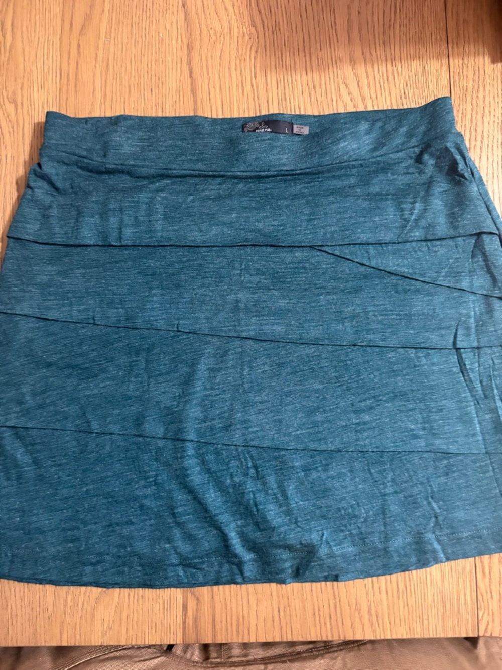 Prana Teal Heather Layered Mini Skirt